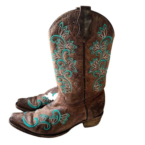 Corral Western Cowboy Boots size Teen 5 Women’s 6.5 - Picture 1 of 11